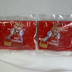 (2) Vintage  Avon Best Grandma CAUSE YOU'RE SPECIAL Key Chain SEALED 80s